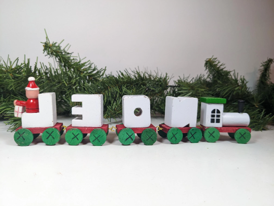 Wooden Noel Candle Christmas Train