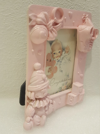 Vintage Pink Baby Picture Frame Nursery Decor