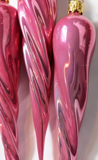 Hot Pink Icicles Retired Old World Christmas Inge Glas Ornaments