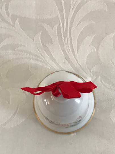 Porcelain 1987 Christmas Bell - Hallmark Keepsake Ornament 1987