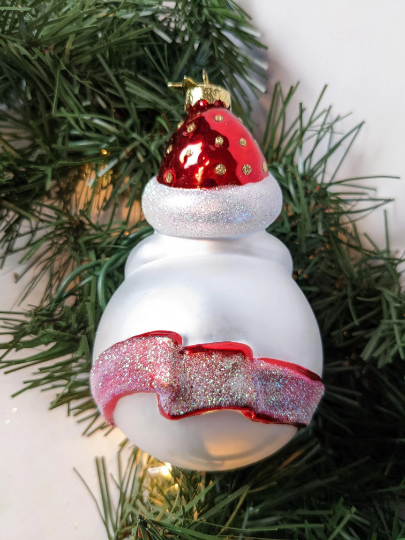 Snowman with Wreath Retired Old World Christmas Ornament