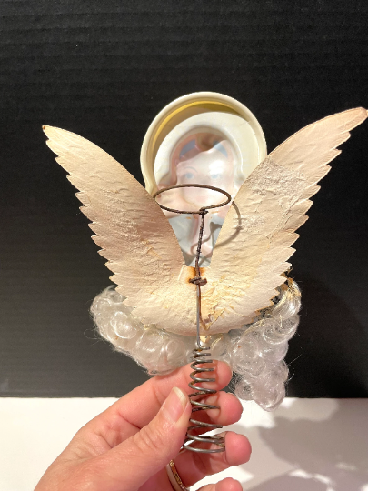 Vintage National Angel Tree Topper with Angel Hair