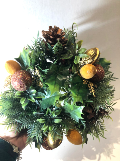 Vintage Plastic Christmas Candle Ring Wreath