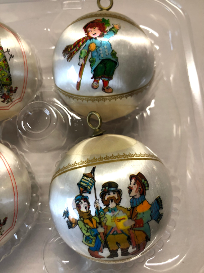 Vintage Nursery Rhyme Satin Christmas Ornaments