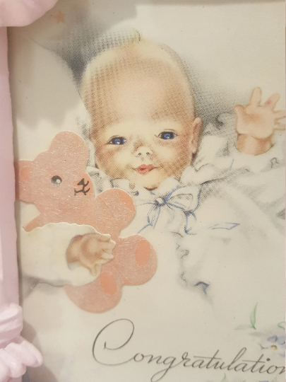 Vintage Pink Baby Picture Frame Nursery Decor