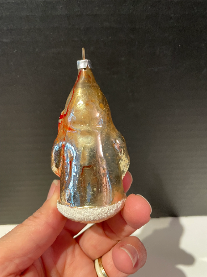 Vintage Hand-Blown Glass Santa Christmas Ornament
