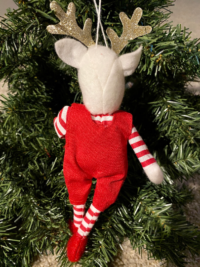Reindeer Felt Stuffed Animal Christmas Ornament