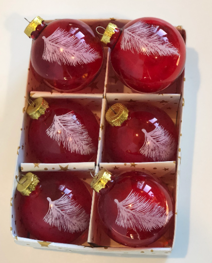 Vintage Red Feather Christmas Ornaments