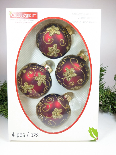 Red Microbead Christmas Ornaments