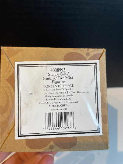 Simple Gifts - Santa with Tree Christmas Figurine - a Jim Shore Collectable 2007