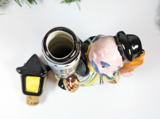 Vintage Victoria Ceramics Drunk on Lamppost Liquor Decanter