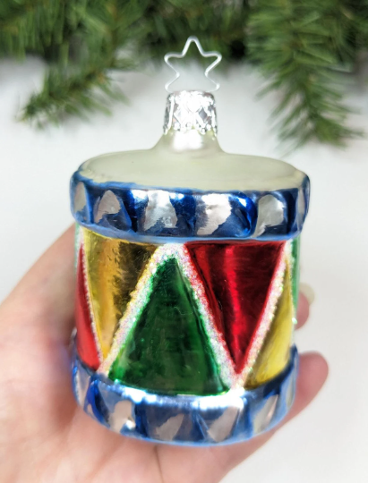 Inge Glas Toy Drum Retired Old World Christmas Ornament