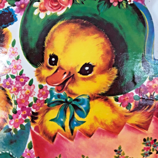 Hatching Easter Chicks Vintage Wooden Die Cut Easter Wall Hanging