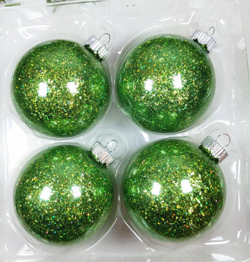 Large Lime Green Christmas Ornaments