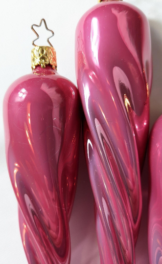 Hot Pink Icicles Retired Old World Christmas Inge Glas Ornaments