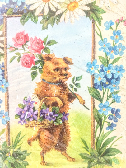 Floral Old World Christmas Best Wishes Card