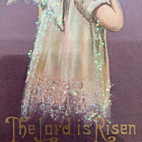 Vintage Framed 1908 "The Lord is Risen" Easter Card