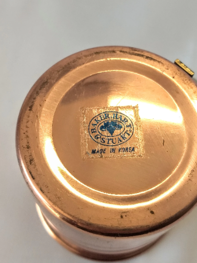 Vintage Baker, Hart & Stuart Copper Mug