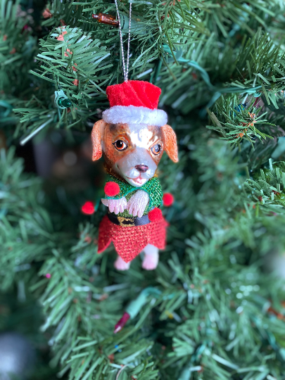 Chihuahua Glass Christmas Ornament