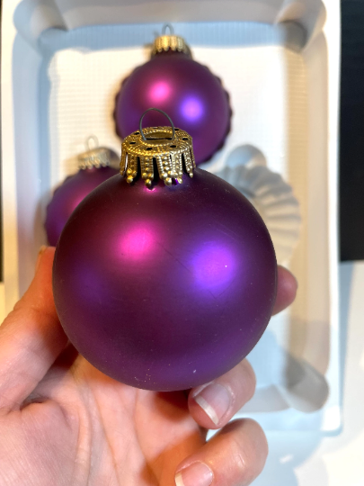 Vintage Rauch Purple Christmas Ornaments
