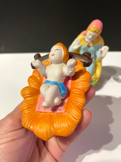 Vintage Mary and Baby Jesus Nativity Figurines