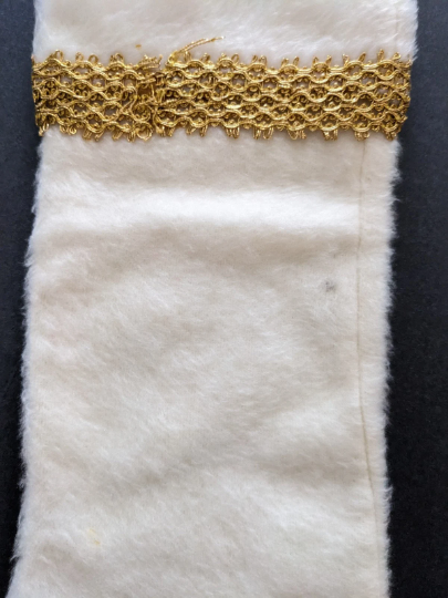 Vintage White Holly Christmas Stocking