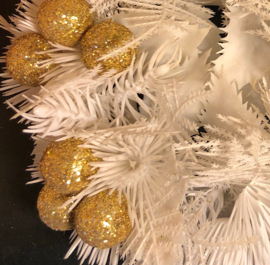 Vintage White Plastic Christmas Candle Ring Wreath