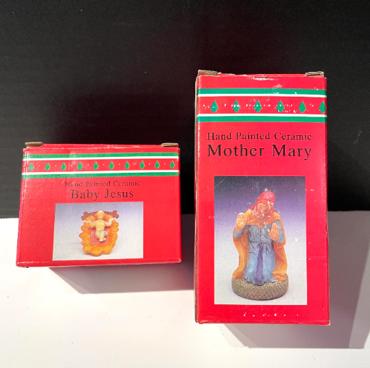 Vintage Mary and Baby Jesus Nativity Figurines