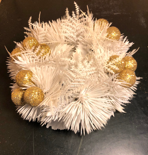Vintage White Plastic Christmas Candle Ring Wreath