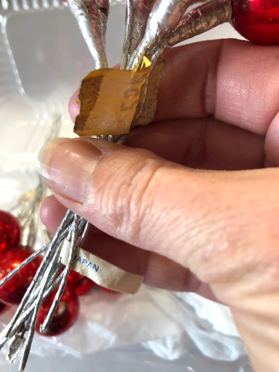 Vintage Red Christmas Ornament Spray Picks