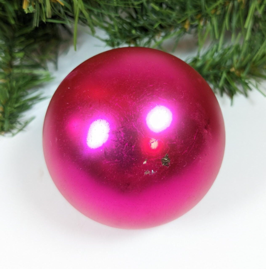 Hot Pink Shiny Brite Christmas Ornaments