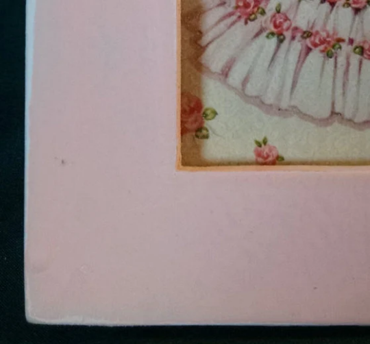 Vintage Framed Baby Card "To a Darling Baby"