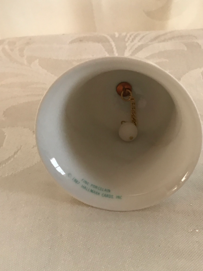 Porcelain 1987 Christmas Bell - Hallmark Keepsake Ornament 1987