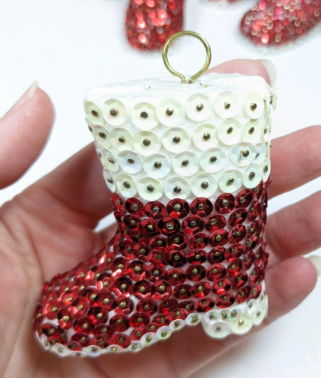 Push Pin Santa Claus Boot Christmas Ornaments