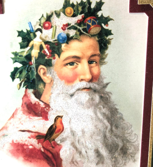 Vintage Framed Old World Christmas Santa