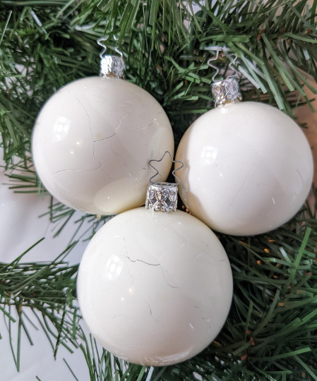 White Ball Retired Old World Christmas Inge Glas Ornaments