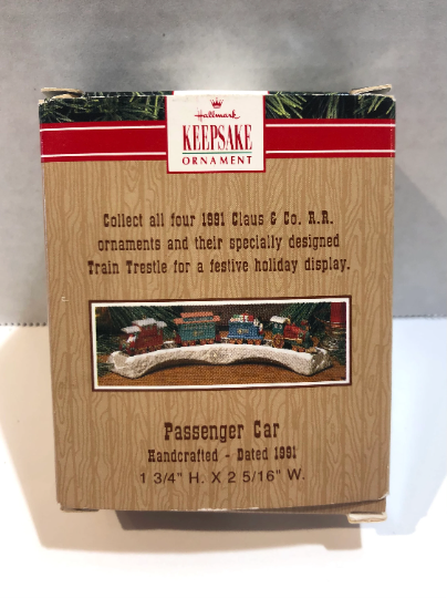 Vintage 1991 Hallmark Passenger Car Christmas Ornament