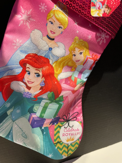 Vintage Disney Princess Pink Christmas Stocking