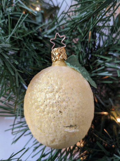 Textured Lemon Retired Old World Christmas Inge Glas Ornament
