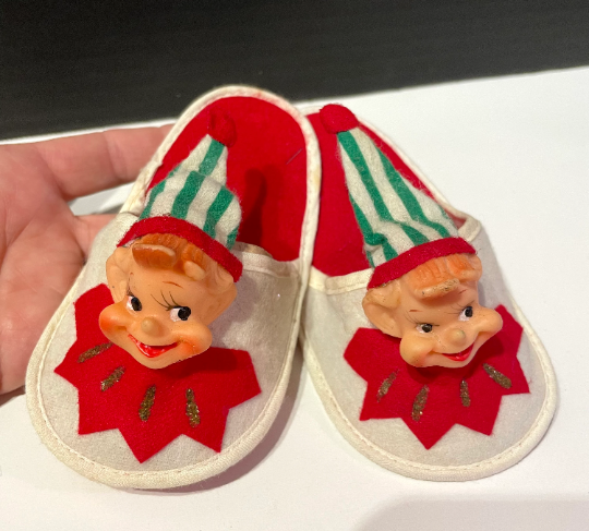 RARE 1960 Vintage Elf Slipper Christmas Decoration Made in Japan