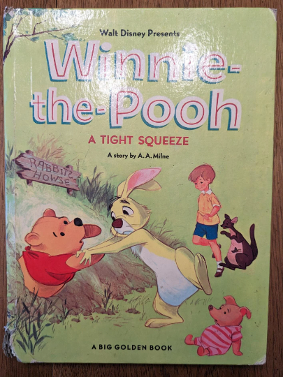 Vintage Walt Disney's A Tight Squeeze Winnie the Pooh Hardcover Storybook