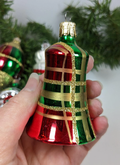 Vintage Red and Green Plaid Ornaments
