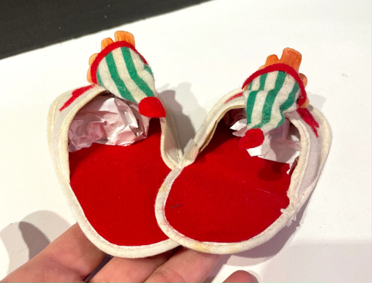 RARE 1960 Vintage Elf Slipper Christmas Decoration Made in Japan