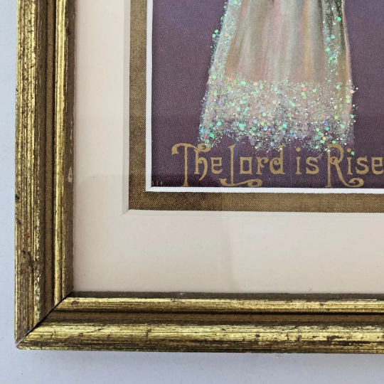Vintage Framed 1908 "The Lord is Risen" Easter Card