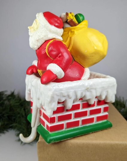 Vintage Santa Claus Hard Plastic Christmas Stocking Hanger