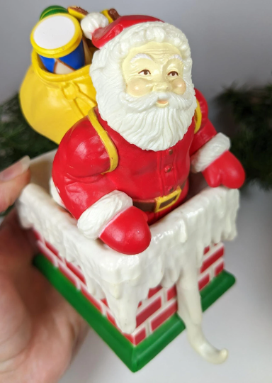 Vintage Santa Claus Hard Plastic Christmas Stocking Hanger