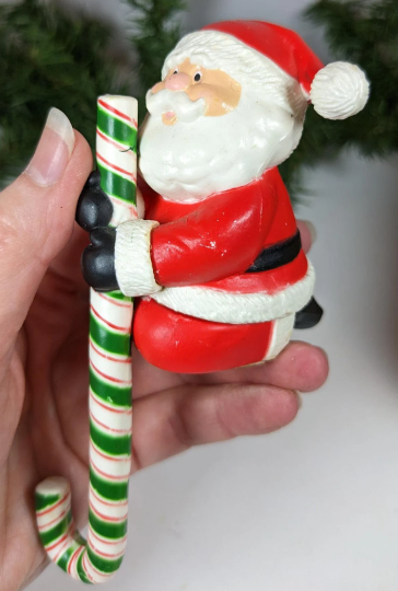 Vintage Santa Claus Hard Plastic Christmas Stocking Hanger