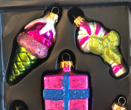 Vintage Pink Blown Glass Christmas Ornaments