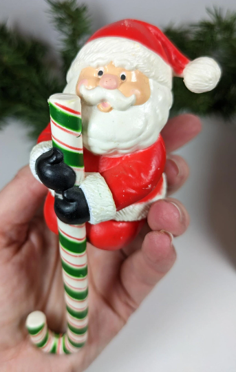 Vintage Santa Claus Hard Plastic Christmas Stocking Hanger
