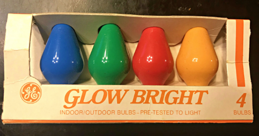 4 Pack Glow Bright Bulbs Christmas Tree Vintage Bulbs